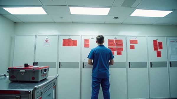 Label emergency medical equipment to enhance response efficiency